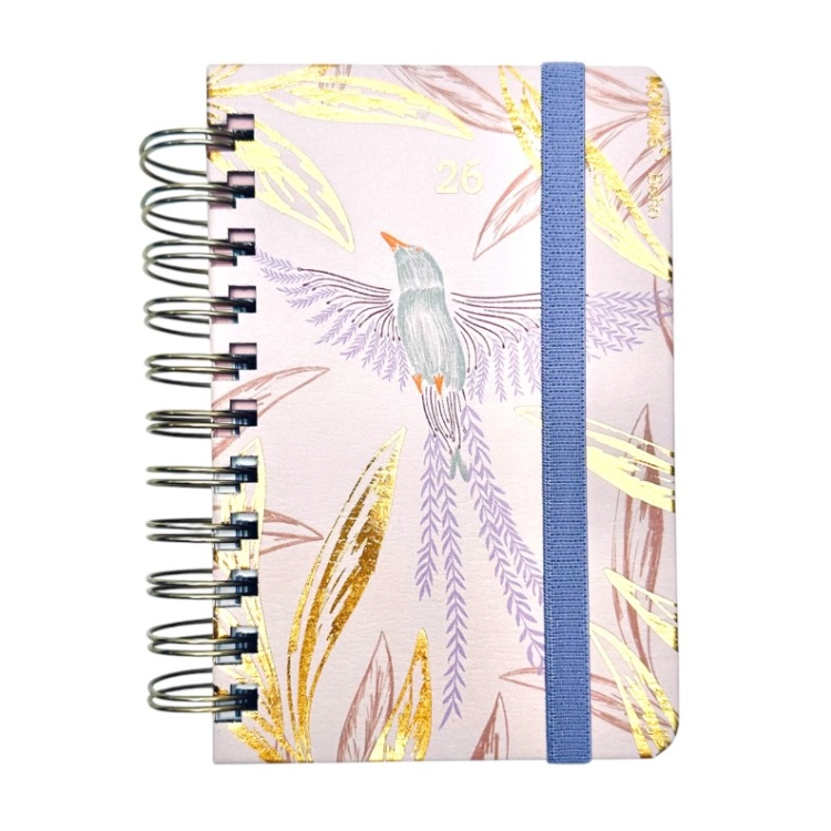 Agenda Mooving 2026 Boho Beige Dia por Pagina 10x15 con Espiral Art.1403102